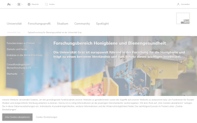 Screenshot Spitzenforschung für Bienengesundheit an der Universität Graz