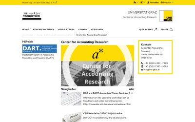 Screenshot Center for Accounting Research