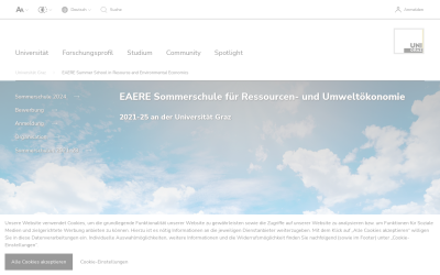 Screenshot EAERE Summer School in Resource and Environmental Economics
