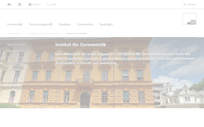Screenshot Institut für Germanistik