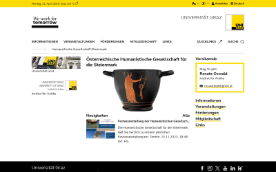 Screenshot Humanistische Gesellschaft Steiermark