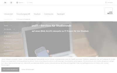 Screenshot IT-Services für Studierende