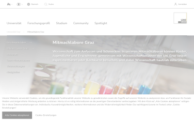 Screenshot Mitmachlabore Graz