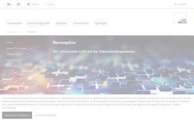 Screenshot nanooptics.uni-graz.at