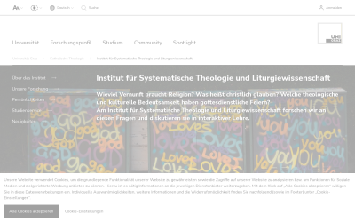 Screenshot Institut für Systematische Theologie und Liturgiewissenschaft