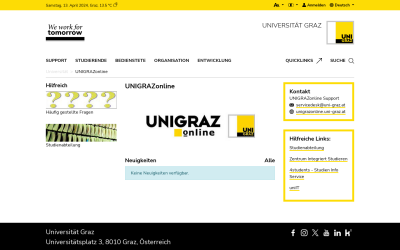 Screenshot UNIGRAZonline