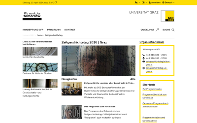 Screenshot home – Zeitgeschichtetag